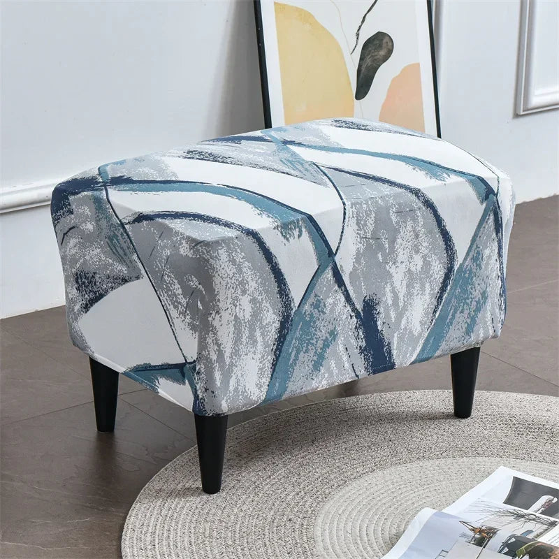 Wing Chair Cover Floral Spandex VALERIN