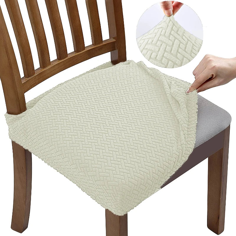 Chair Seat Cushion Covers Stretch Jacquard SOLVIRA
