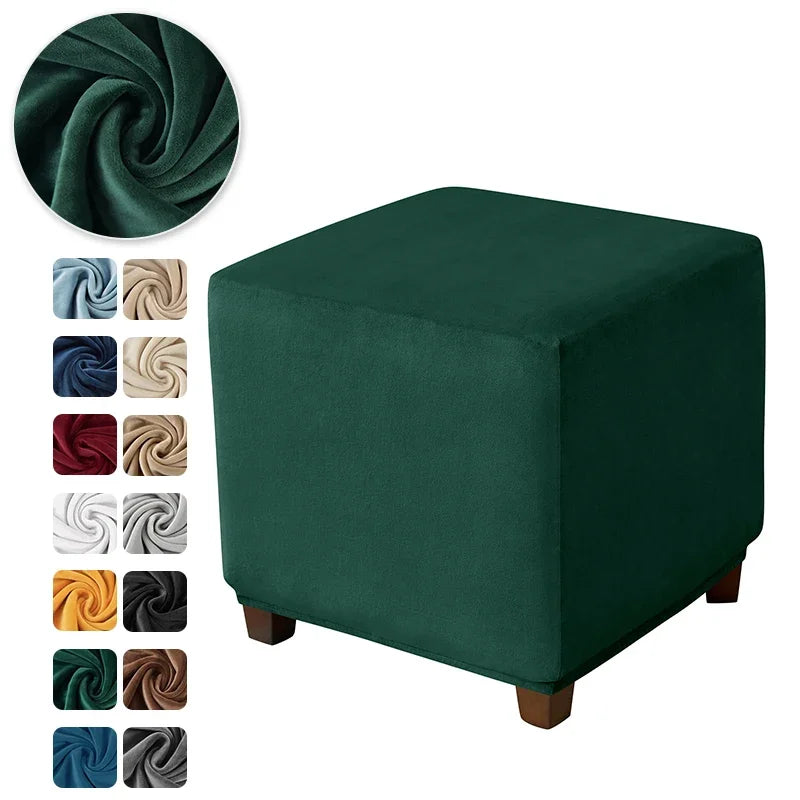 Ottoman Cover Velvet Stool Cover VELORIN