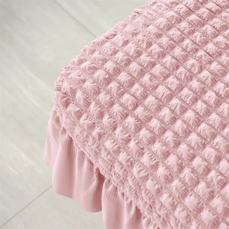 Footstool Cover Bubble Grid Stretch VELINAR