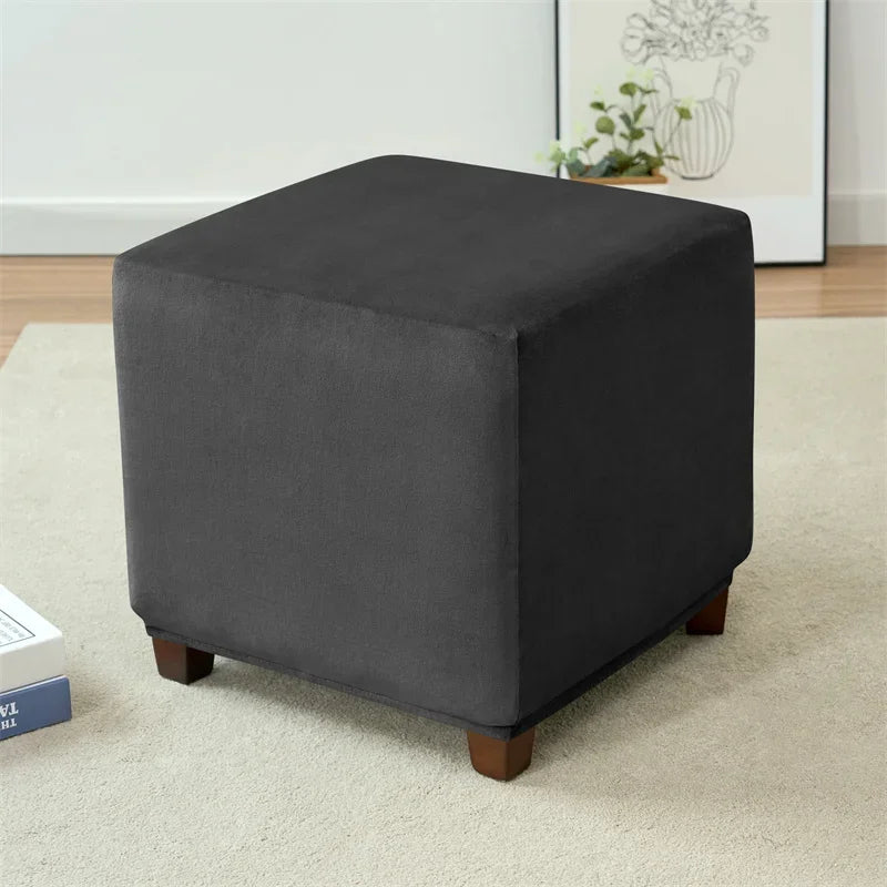 Ottoman Cover Velvet Stool Cover VELORIN
