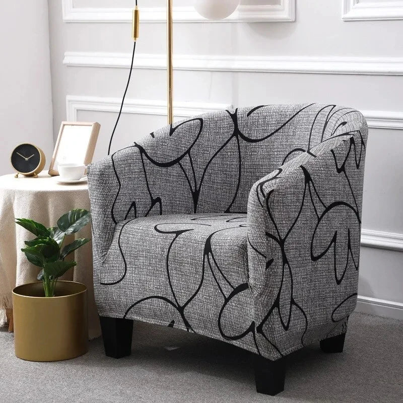 Club Chair Cover Floral Print SOLIVIA
