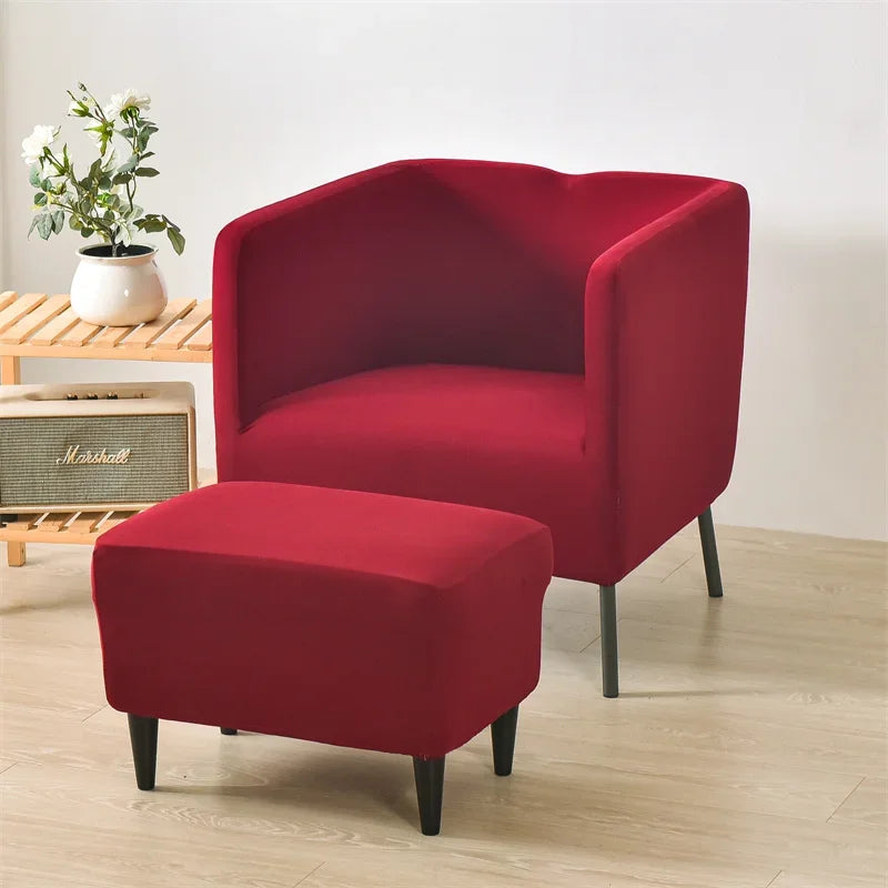 Club Chair Cover Stretch Solid Color SAVELIO