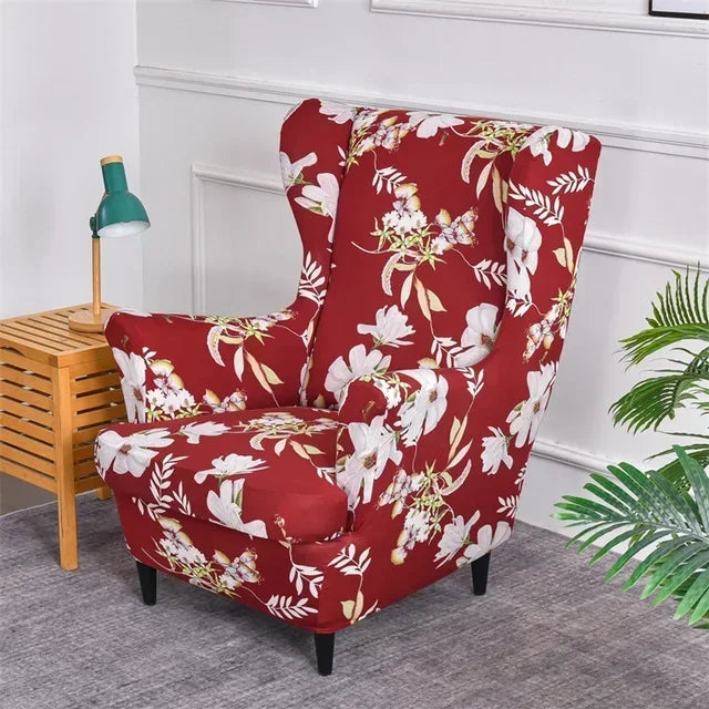 Wingback Chair Cover Set Floral VELARIO