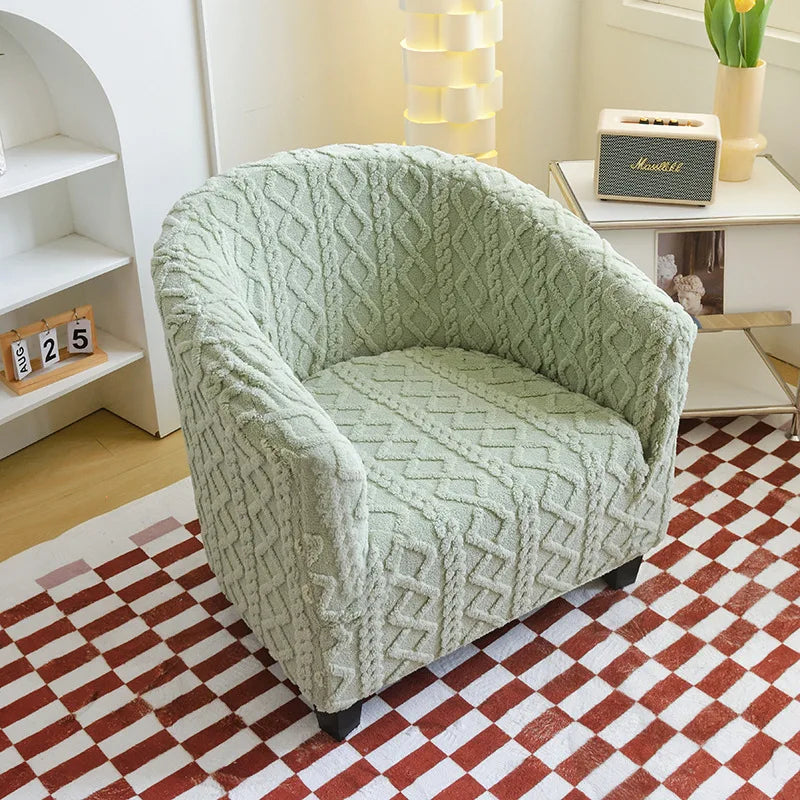 Club Chair Cover Jacquard Velvet SOLENAR