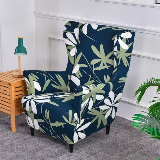 Wingback Chair Cover Set Floral VELARIO