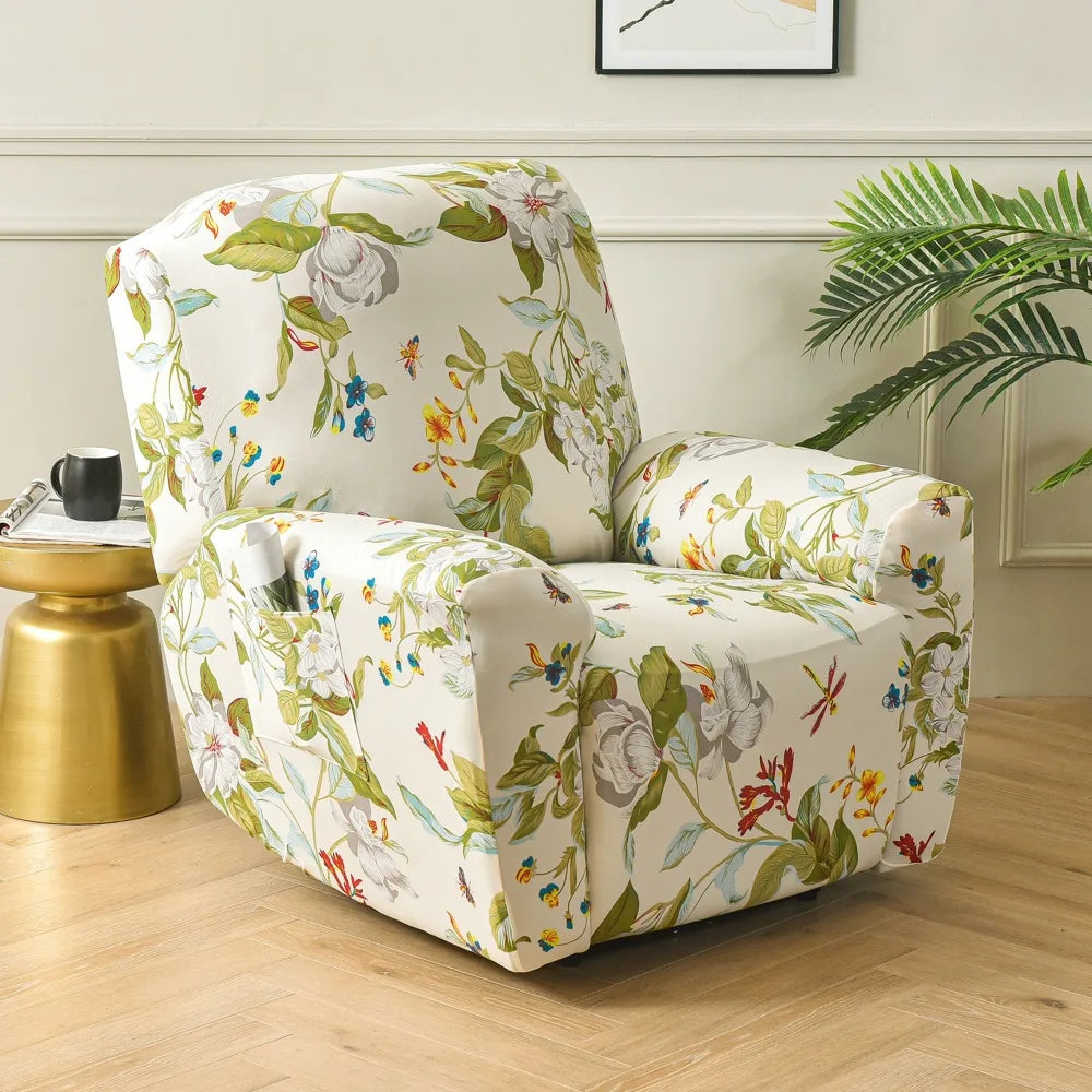 Recliner Slipcover Floral Pocket Set RELMIVA