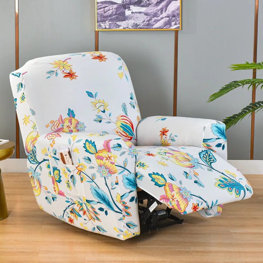 Recliner Slipcover Floral Pocket Set RELMIVA