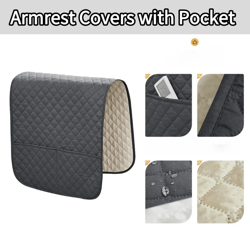 Sofa Armrest Cover Polyester Pocket SOLENIA