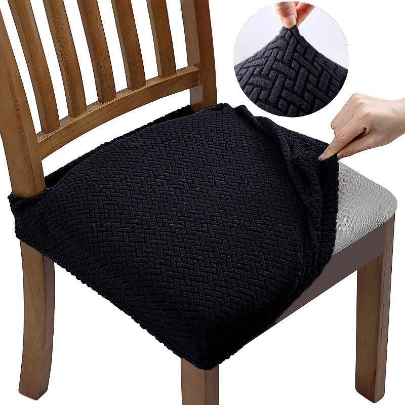 Chair Seat Cushion Covers Stretch Jacquard SOLVIRA
