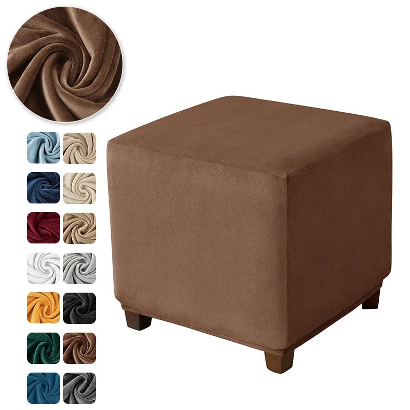 Ottoman Cover Velvet Stool Cover VELORIN