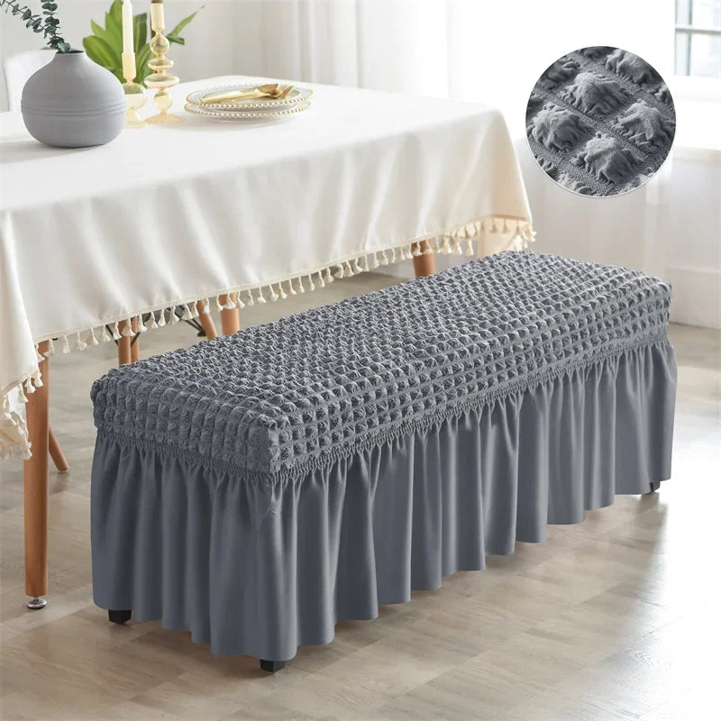 Bench Cover Seersucker Stretch with Skirt VELINOR