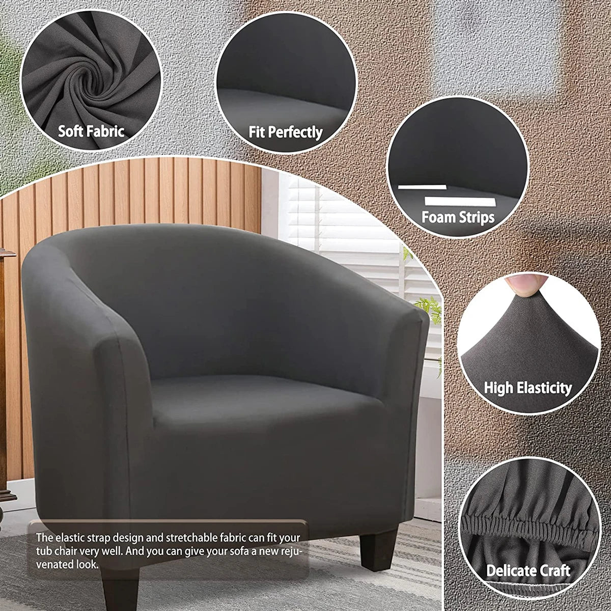 Club Chair Cover Spandex BARLIVA