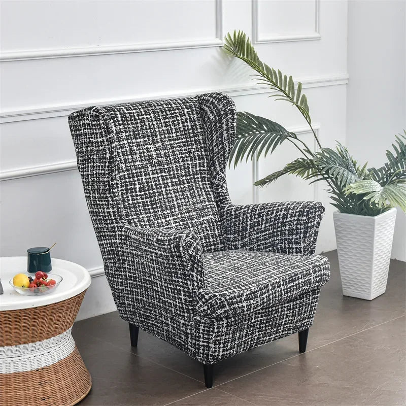 Wingback Chair Cover Floral Printed VALORIS