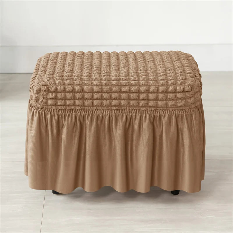 Footstool Cover Bubble Grid Stretch VELINAR