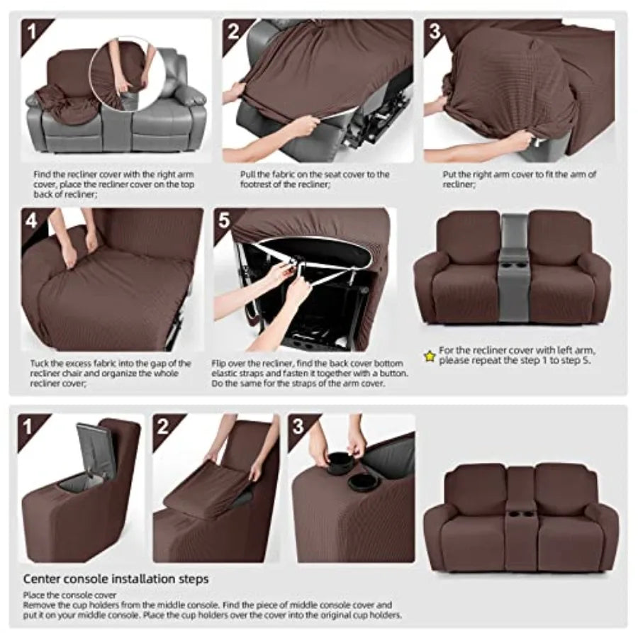 Recliner Sofa Cover Jacquard Pattern LIVARA