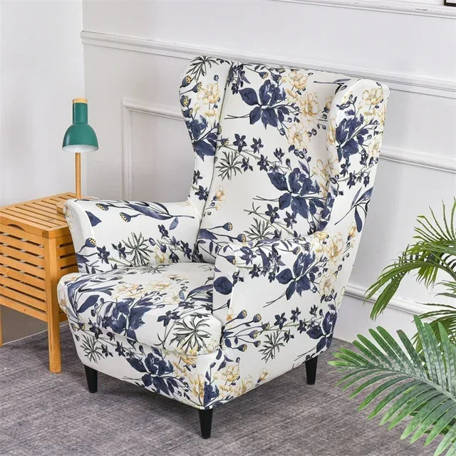 Wingback Chair Cover Set Floral VELARIO