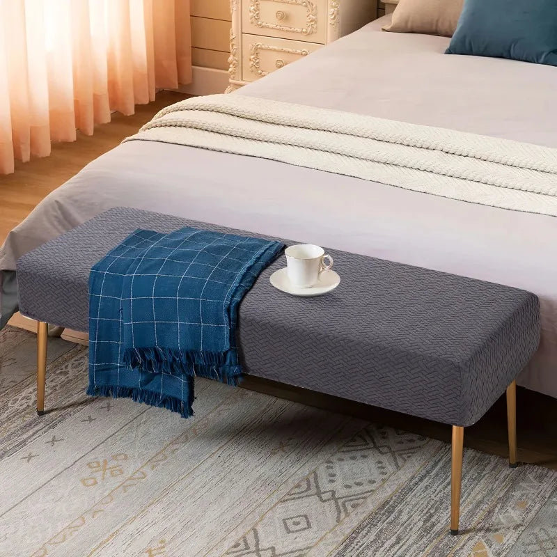 Bench Cover Stretch Jacquard Black JAVRIN