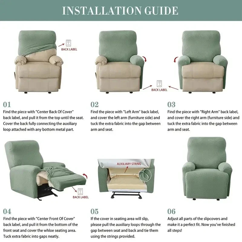 Recliner Slipcover Floral Pocket Set RELMIVA