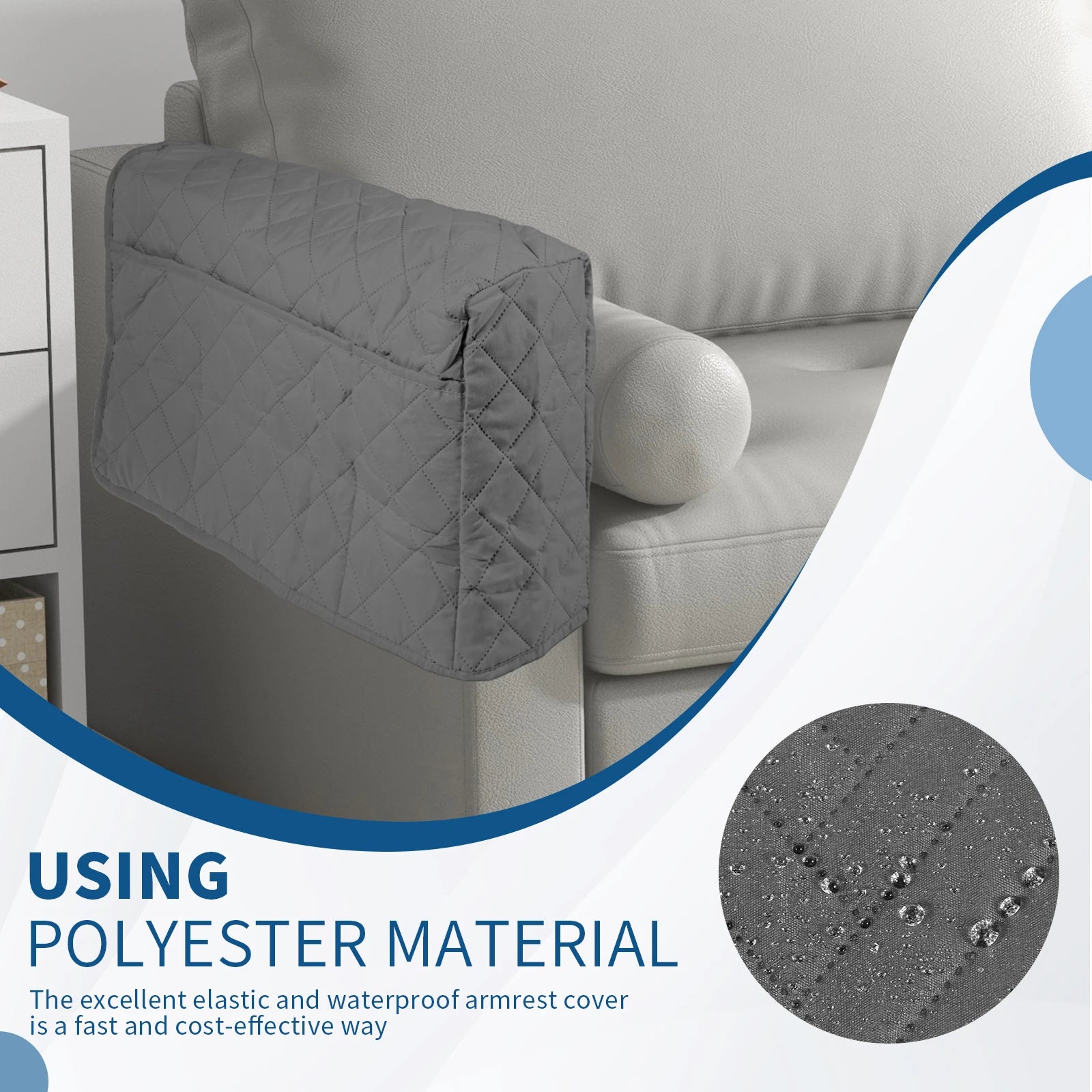 Sofa Armrest Cover Waterproof 2-Piece VELARIS