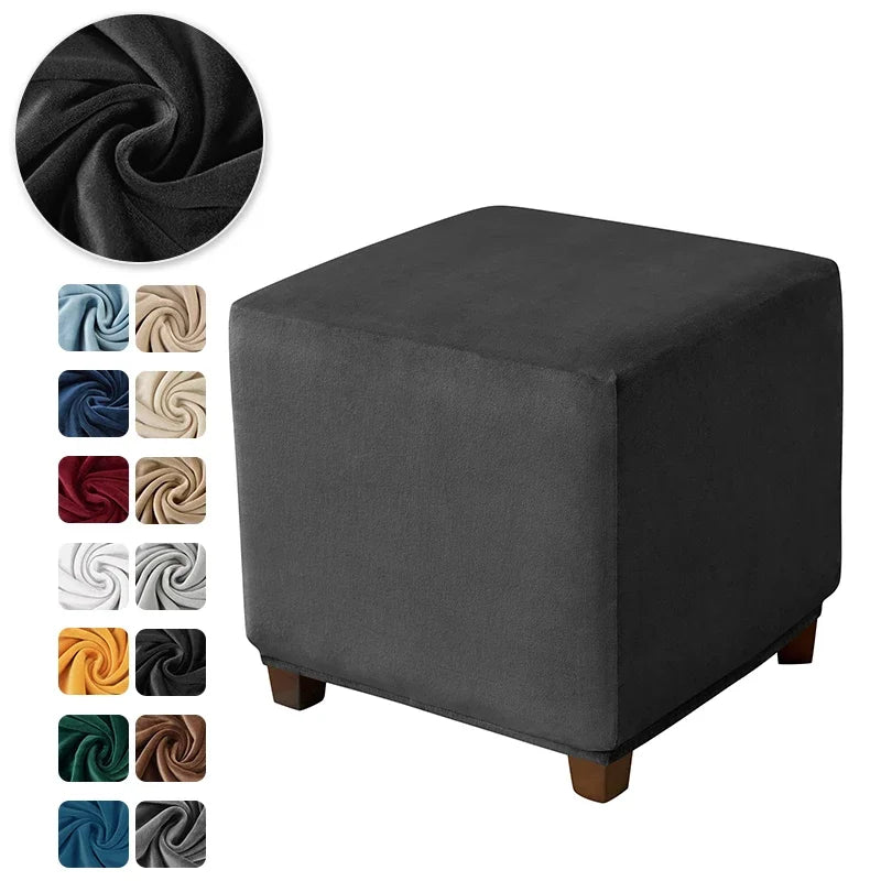 Ottoman Cover Velvet Stool Cover VELORIN