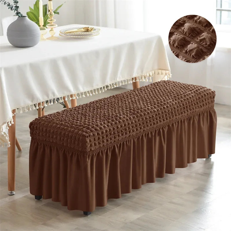 Bench Cover Seersucker Stretch with Skirt VELINOR