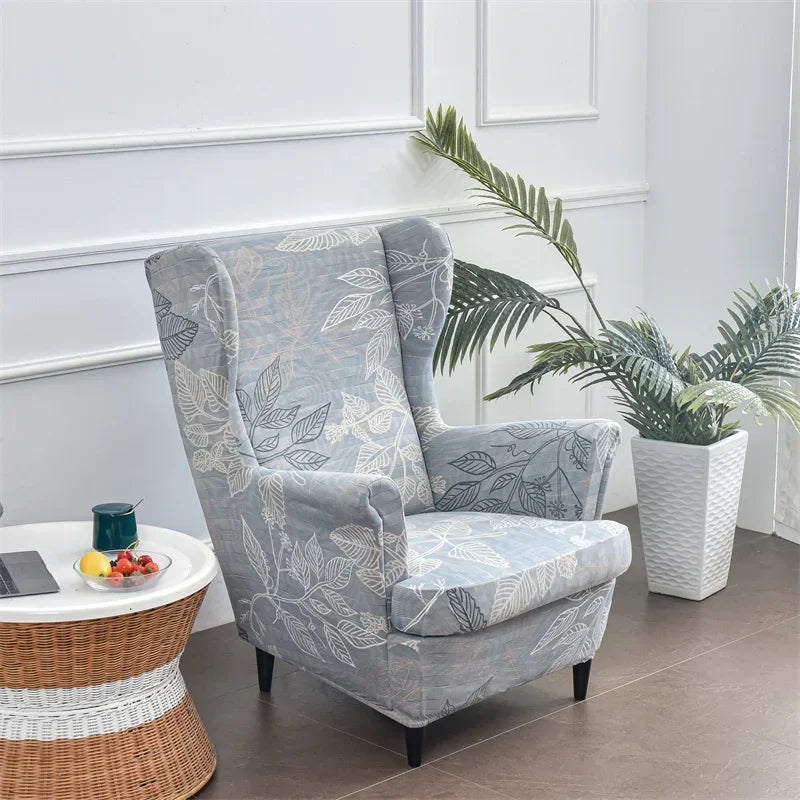 Wingback Chair Cover Floral Printed VALORIS