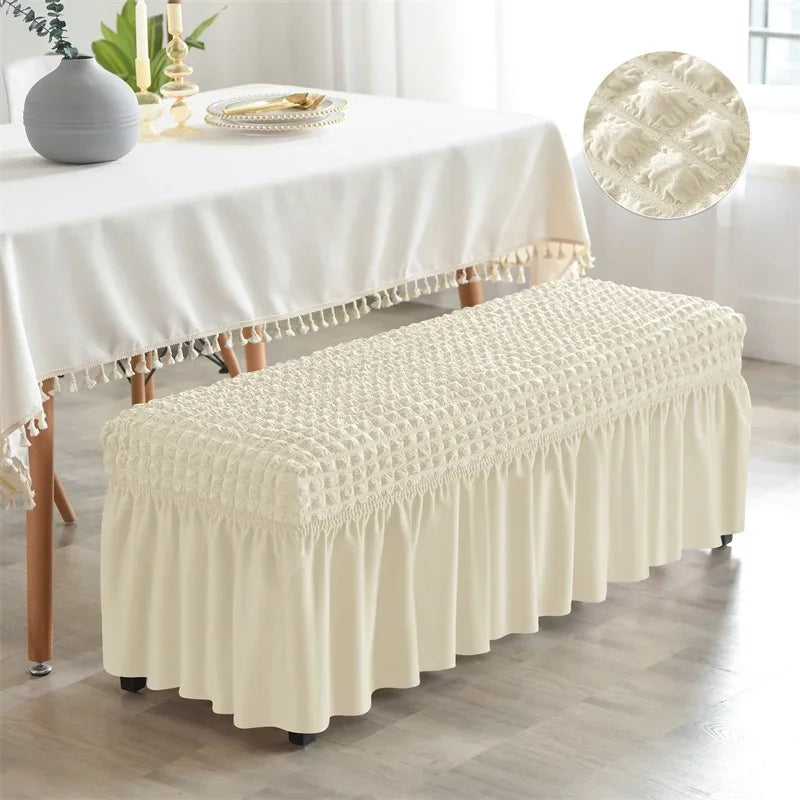 Bench Cover Seersucker Stretch with Skirt VELINOR