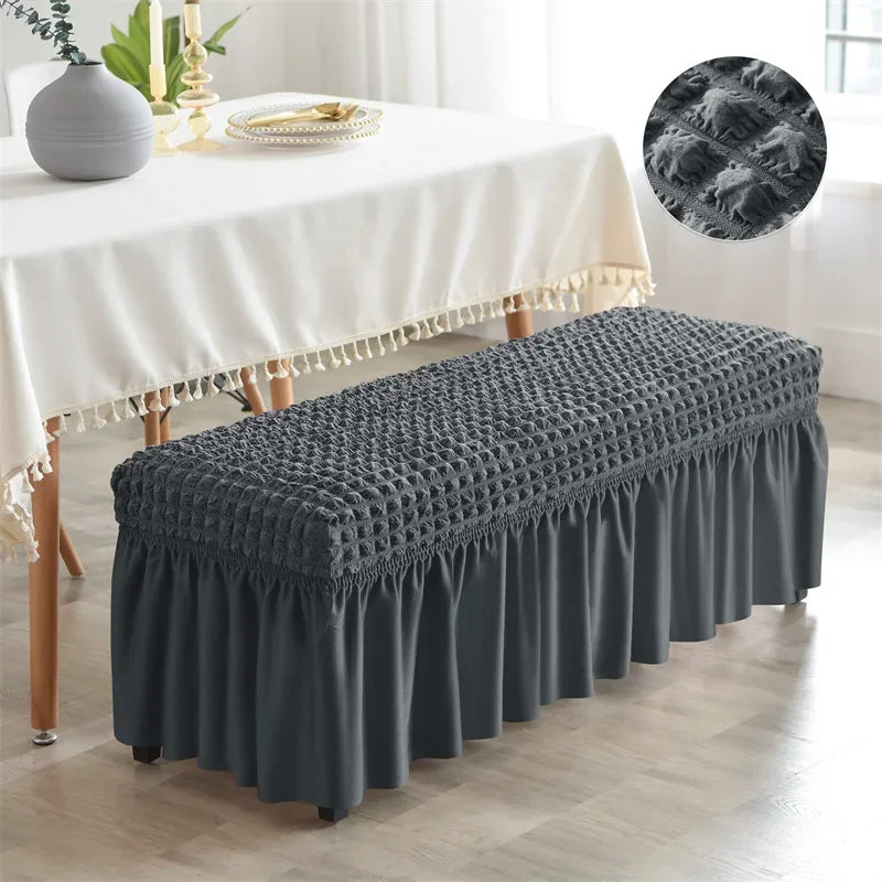 Bench Cover Seersucker Stretch with Skirt VELINOR