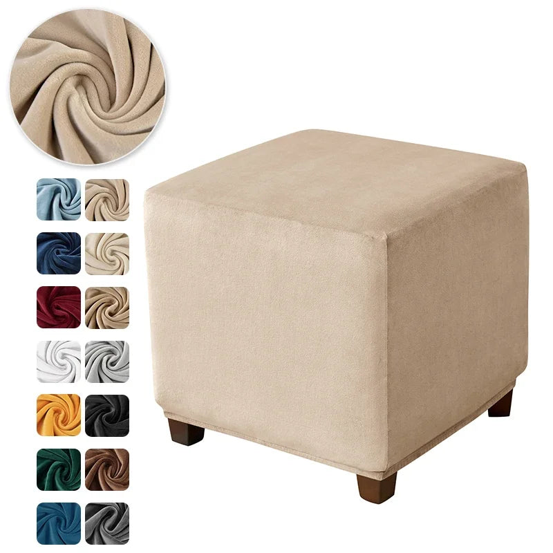 Ottoman Cover Velvet Stool Cover VELORIN