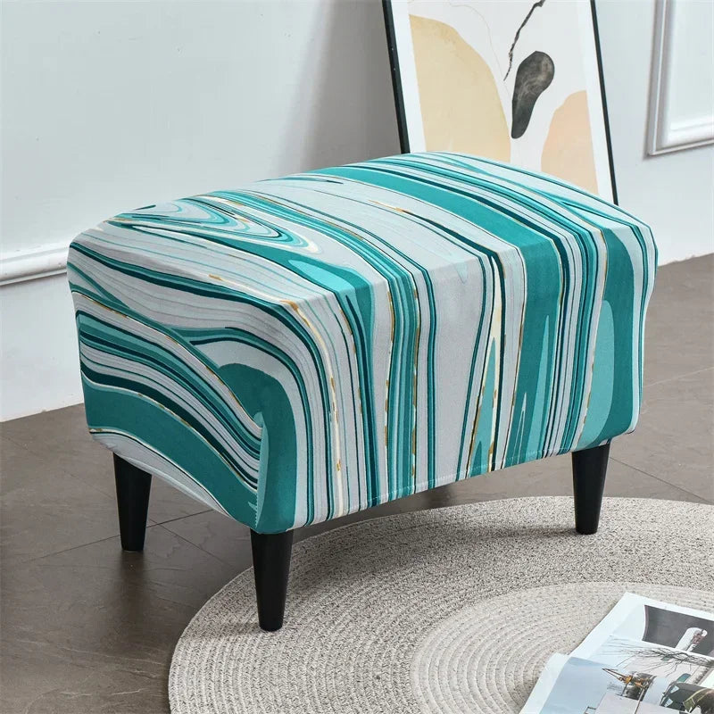 Wing Chair Cover Floral Spandex VALERIN