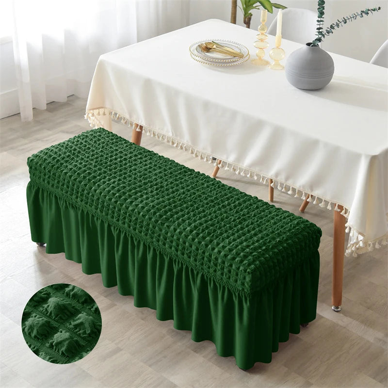 Bench Cover Seersucker Stretch with Skirt VELINOR