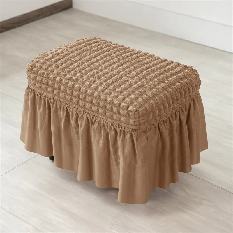 Footstool Cover Bubble Grid Stretch VELINAR
