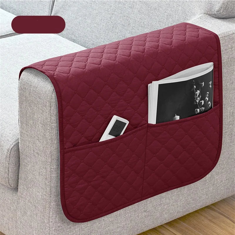 Sofa Armrest Cover Polyester Pockets SOLVENA