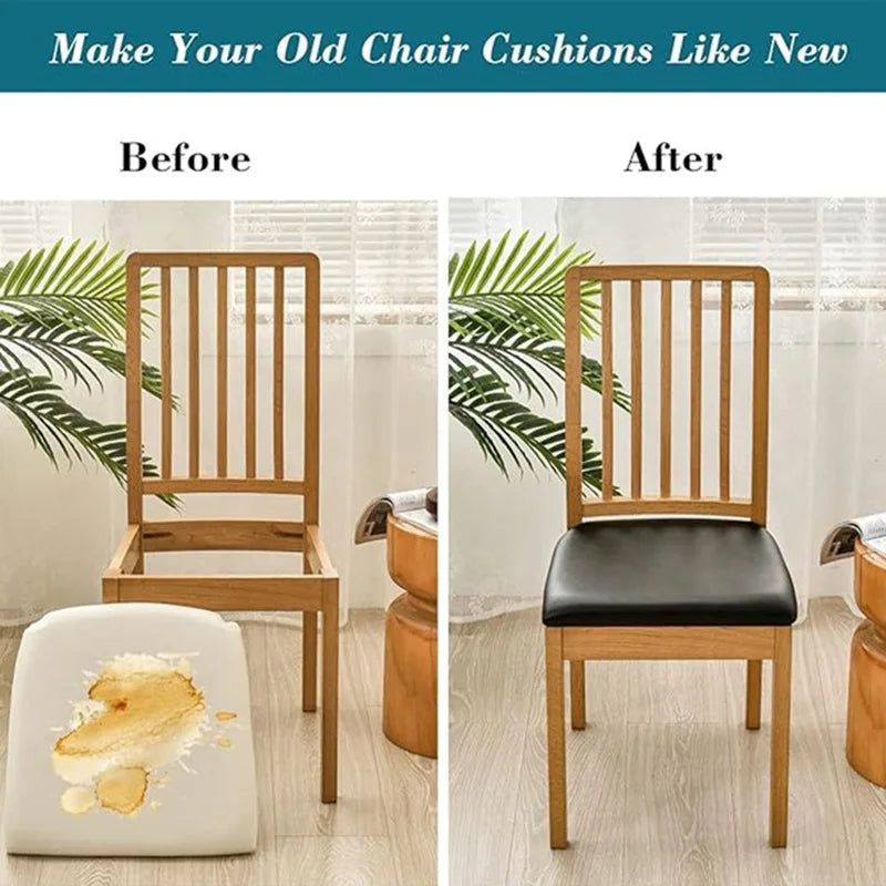 Chair Seat Cushion Cover PU Leather SOLENIQ