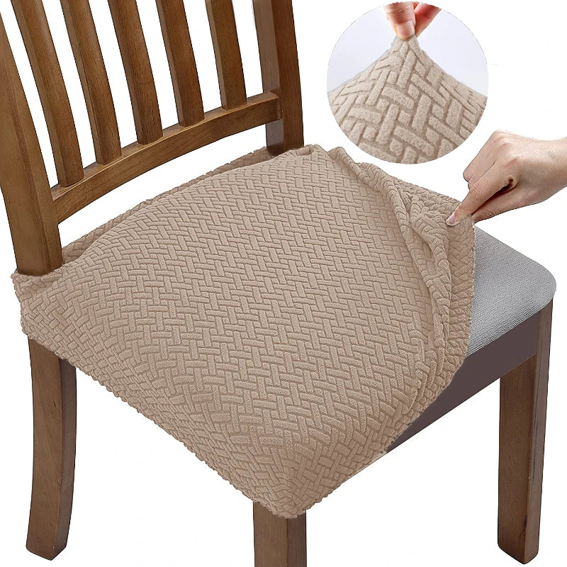 Chair Seat Cushion Covers Stretch Jacquard SOLVIRA