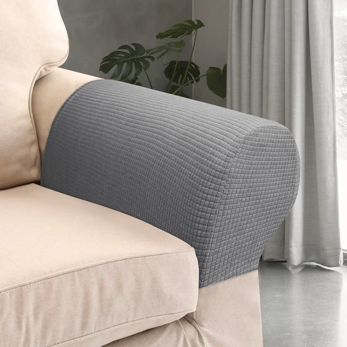 Armrest Cover Solid Spandex SOLVENA