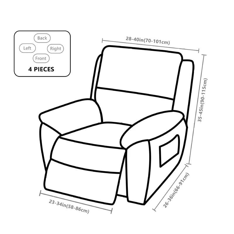 Recliner Slipcover Floral Pocket Set RELMIVA