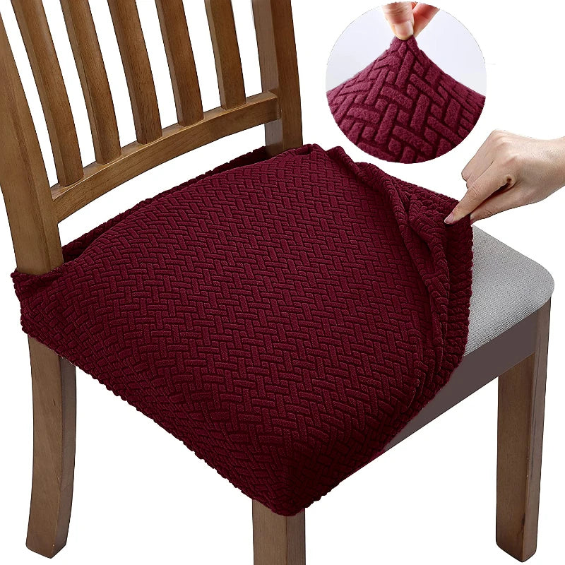 Chair Seat Cushion Covers Stretch Jacquard SOLVIRA