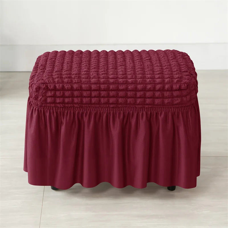 Footstool Cover Bubble Grid Stretch VELINAR