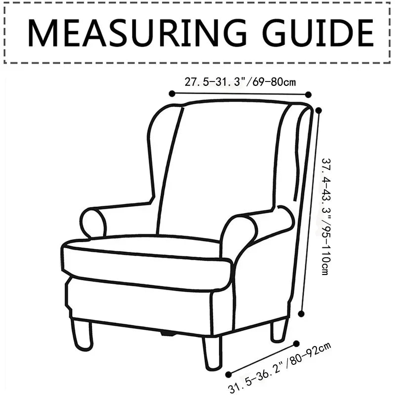 Wingback Chair Cover Velvet Stretch VELINAR