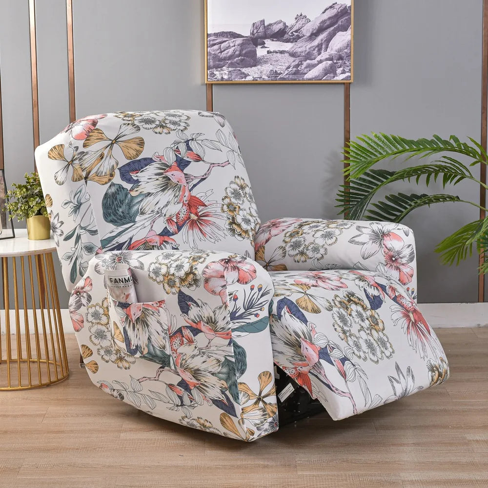 Recliner Slipcover Floral Pocket Set RELMIVA