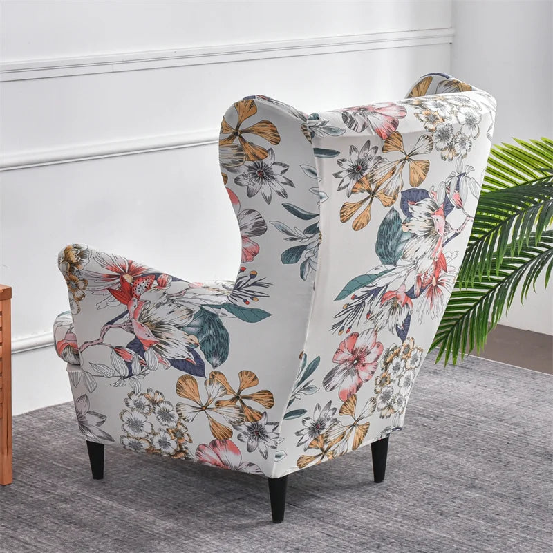 Wingback Chair Cover Set Floral VELARIO