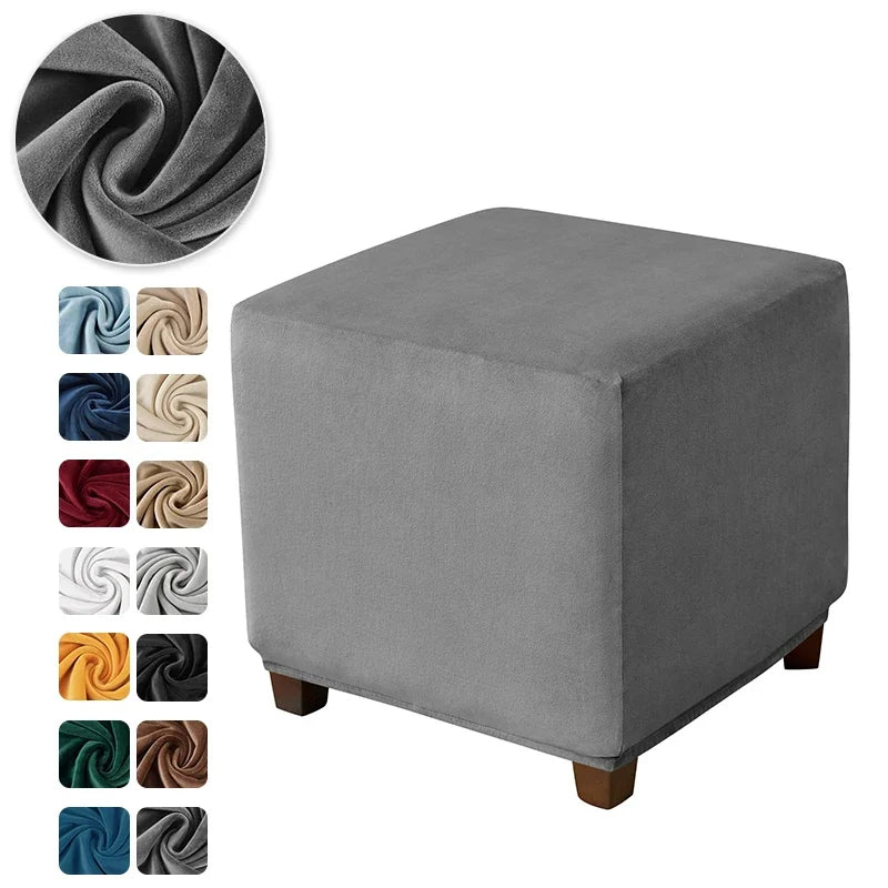 Ottoman Cover Velvet Stool Cover VELORIN