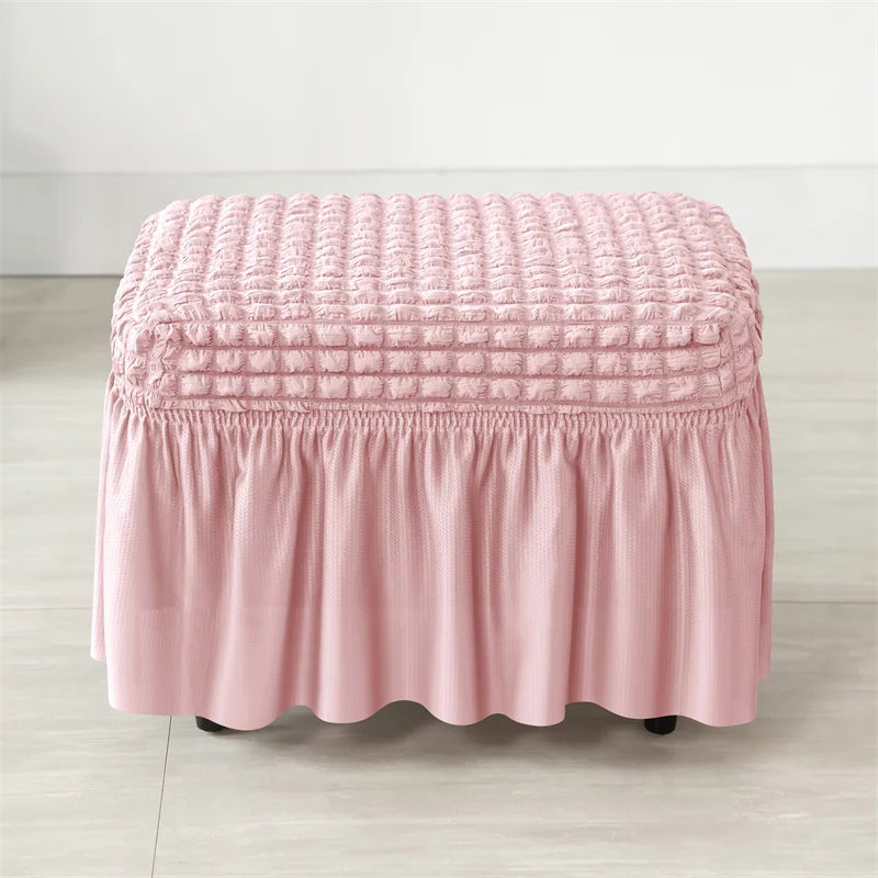 Footstool Cover Bubble Grid Stretch VELINAR