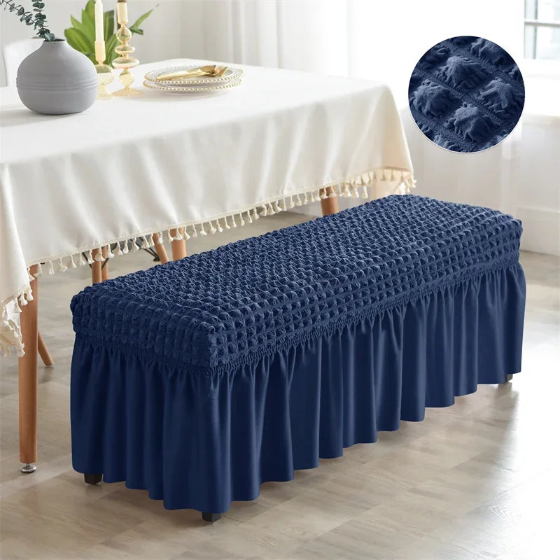 Bench Cover Seersucker Stretch with Skirt VELINOR