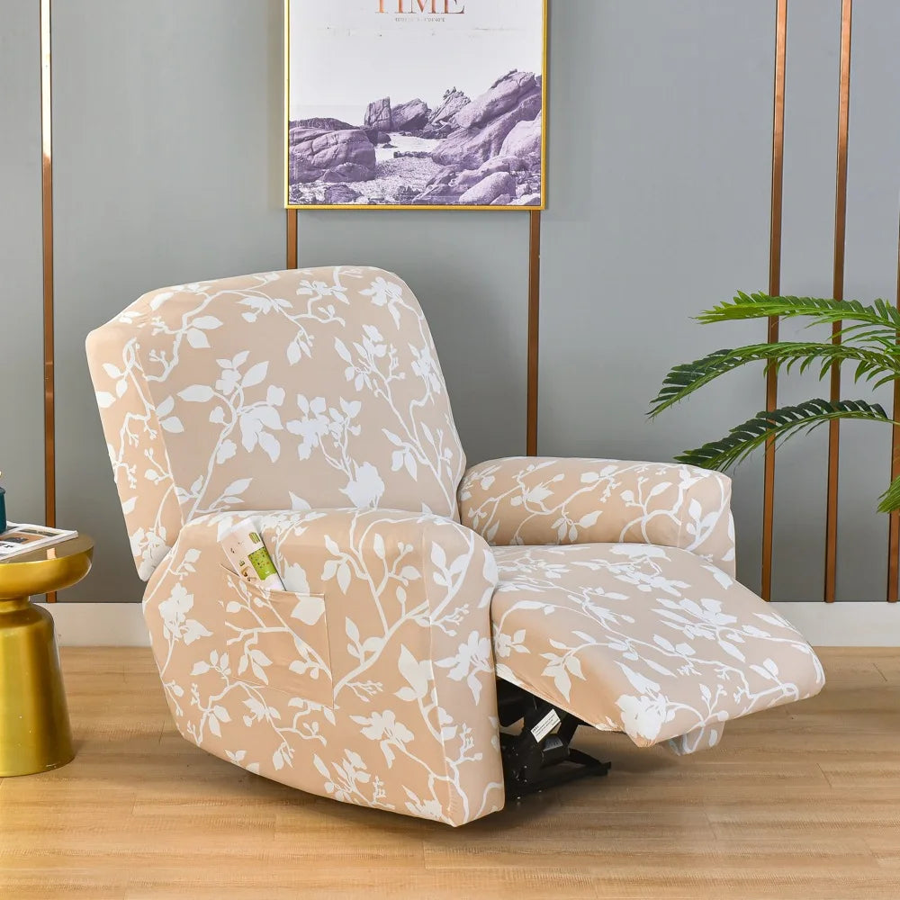 Recliner Slipcover Floral Pocket Set RELMIVA