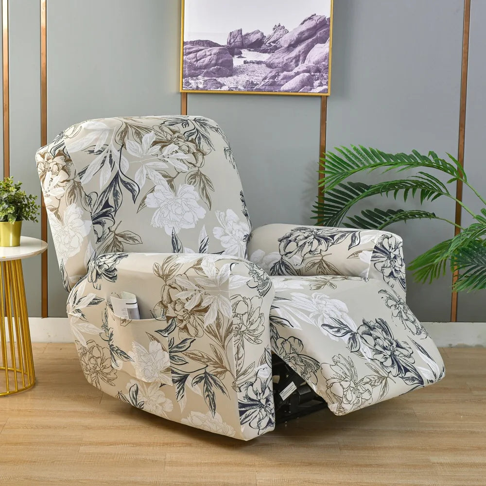 Recliner Slipcover Floral Pocket Set RELMIVA