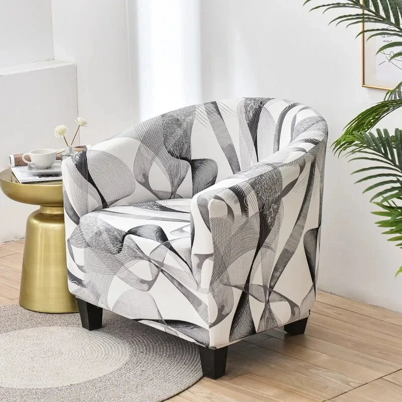 Club Chair Cover Floral Print SOLIVIA
