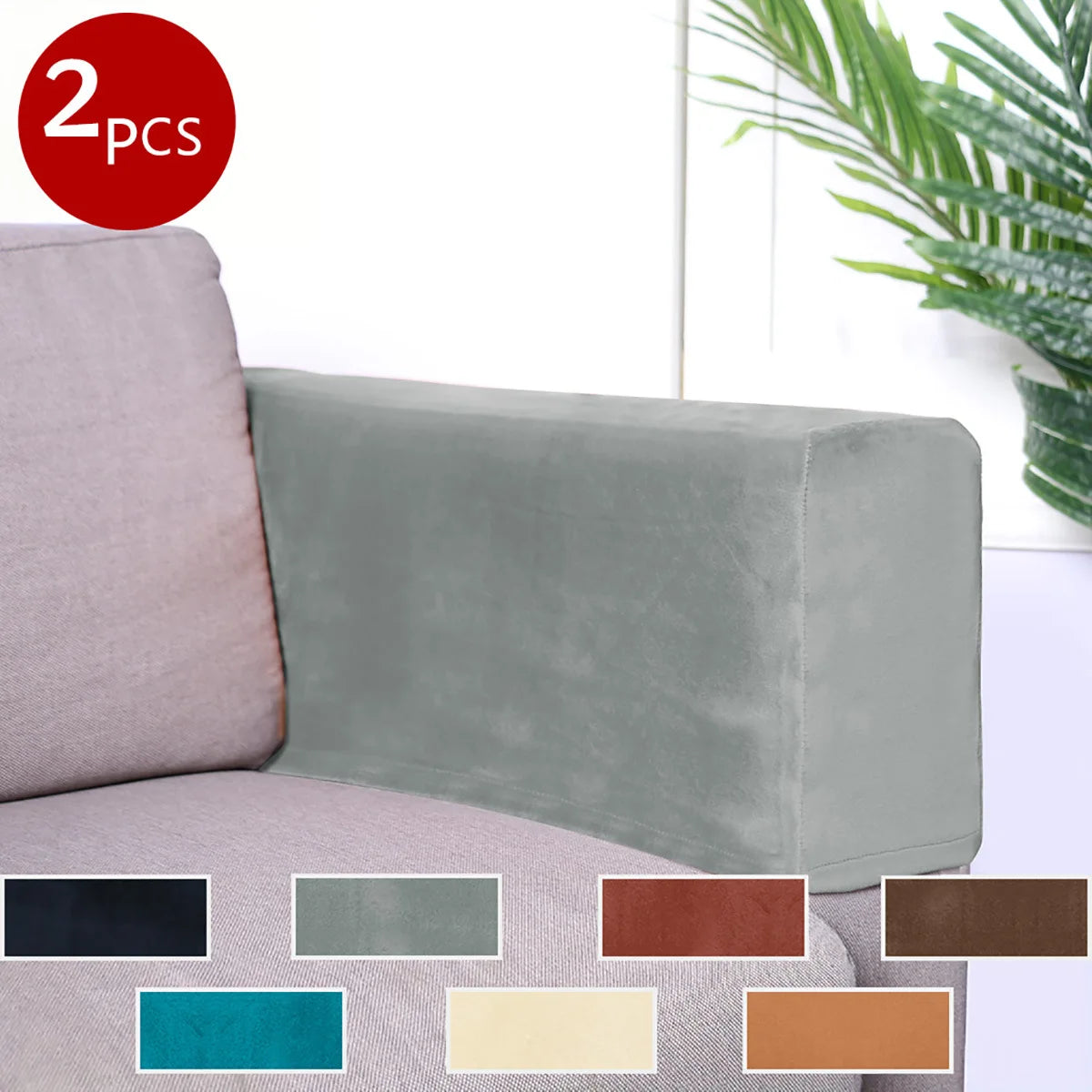 Sofa Armrest Cover Velvet Solid SILORAM
